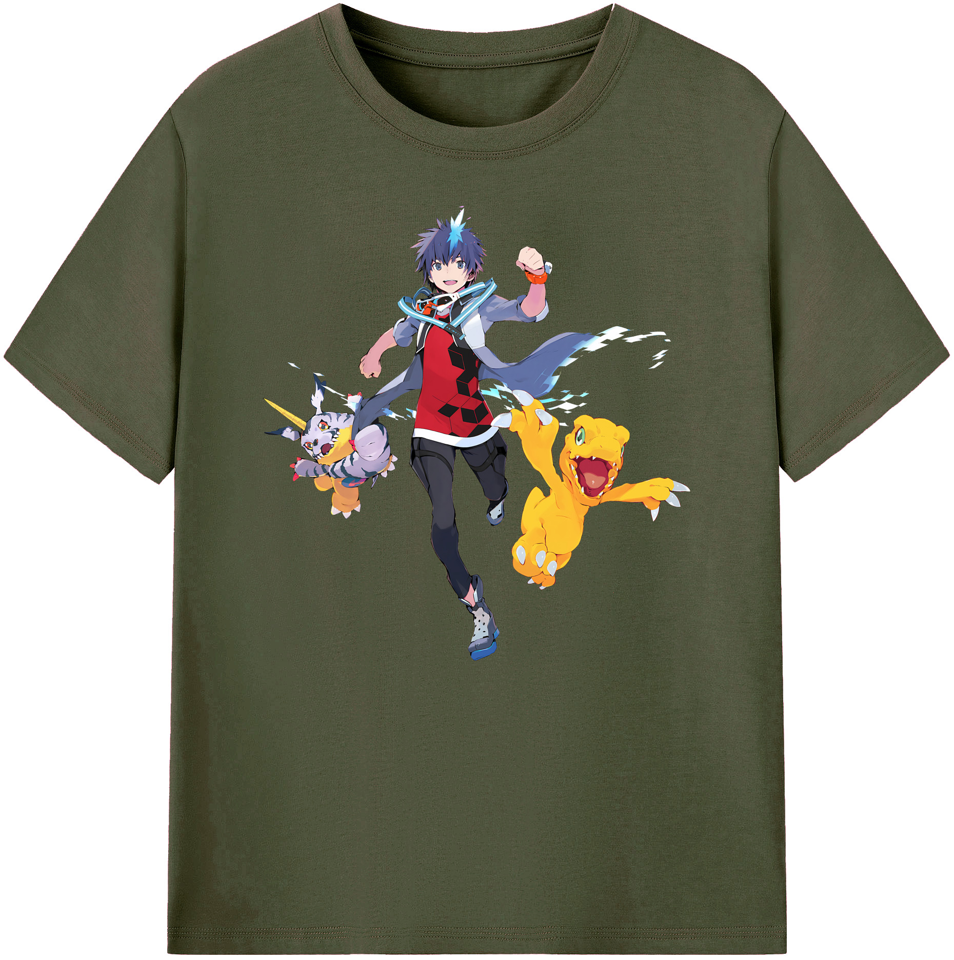 （画像用） Digimon デジタルモンスター/デジモン 綿100％ メンズ半袖Tシャツ｜肌触りやわらか＆通気性